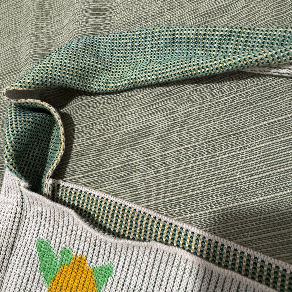 Italy Themed Tote Bag - White and Green - Picture 3 of 4
